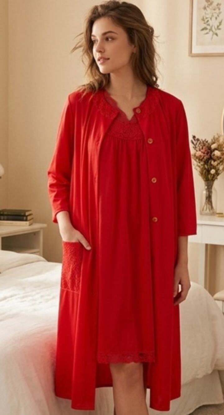 Vintage Texsheen Lingerie chemise and robe set